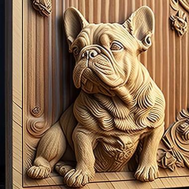 3D model French Bulldog dog (STL)